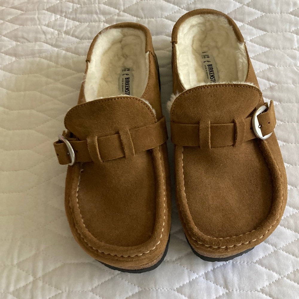 Birkenstock Buckley New Suede Leather Color Tea clogs